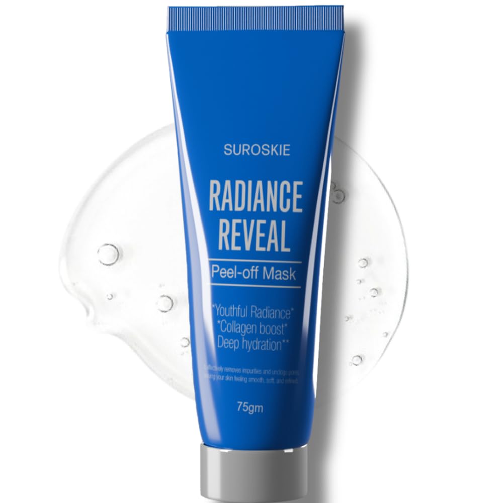 Suroskie Radiance Reveal Peel Off Mask 75g | Honey, Milk Protein & Collagen | Hydration, Brightening, Instant Glow & Plumped | Korean Inspired Skin Care| Peel off Face Mask for Men & Women Suroskie Radiance Reveal Peel Off Mask 75g | Honey, Milk Protein & Collagen | Hydration, Brightening, Instant Glow & Plumped | Korean Inspired Skin Care| Peel off Face Mask for Men & Women
