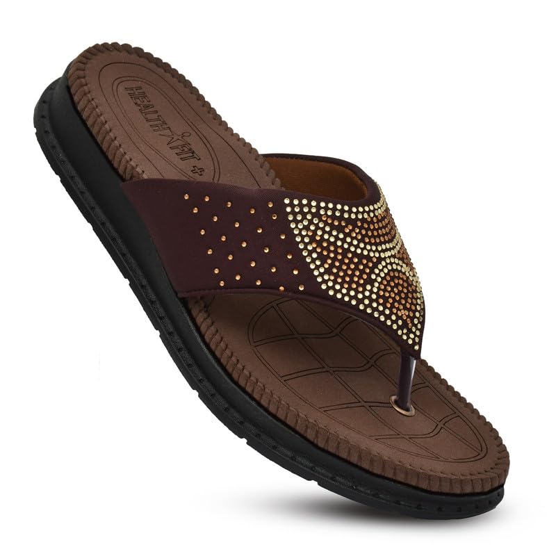 HEALTH FIT Diabetic & Orthopedic with Super Extra Soft Ortho Care Anti-Skid Doubleu Flip-Flops for women Slippers/Doctor Chappal & Footwear HF329