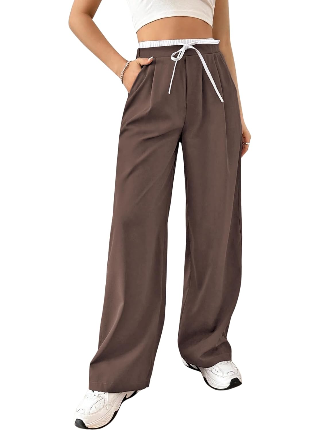 Leriya Fashion Women’s Regular Fit High Rise Trouser | High-Waist Korean Style Pants | Track Pant | Cargo Style Track Pants