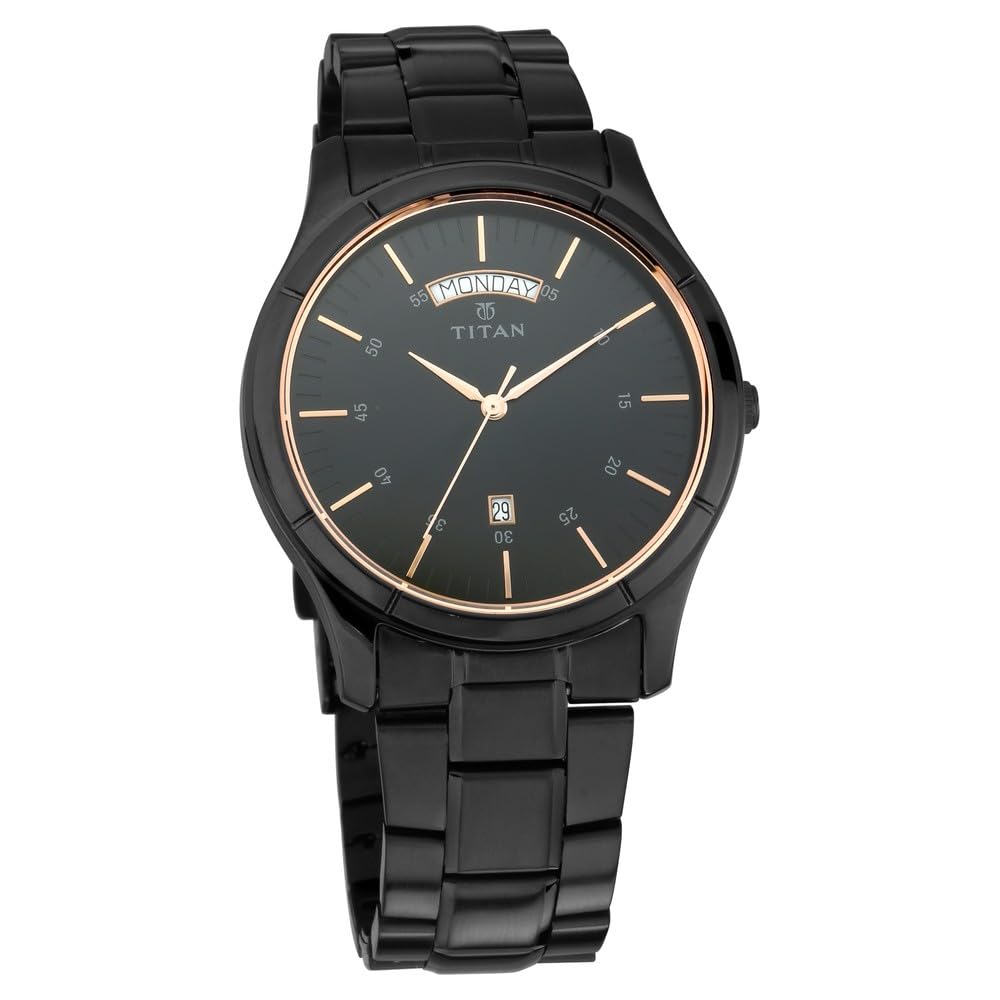 Titan All Black Analog Black Dial Men’s Watch NM1767NM01/NN1767NM01/NP1767NM01