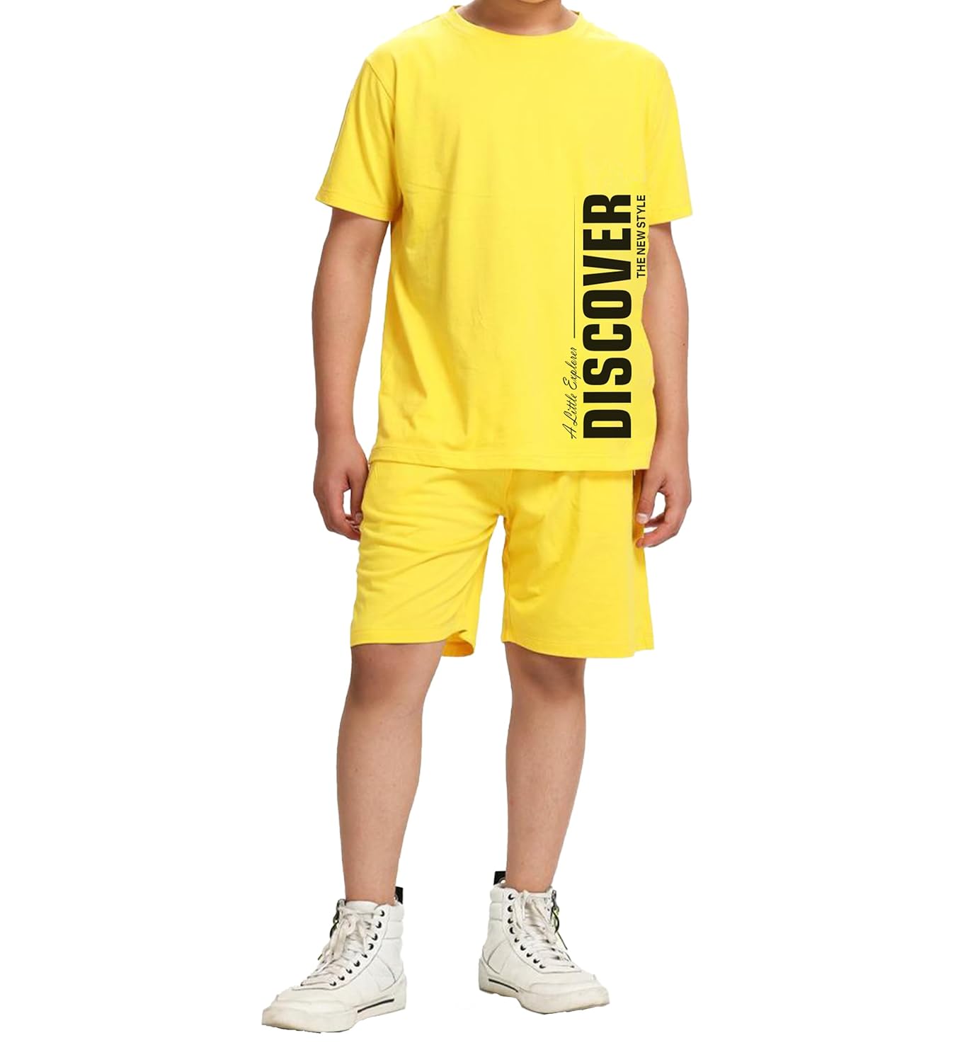 KYDA KIDS® Boy’s 100% Pure Cotton Premium Printed Relaxed Fit Tshirt and Shorts Set | Drop Shoulder Tshirt