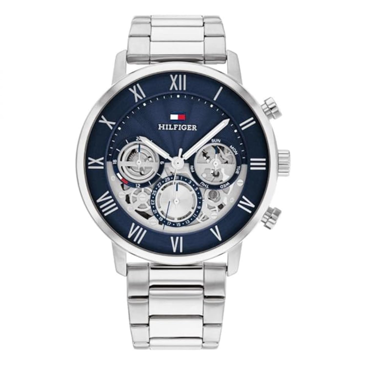 Tommy Hilfiger Quartz Multifunction Blue Dial Stainless Steel Strap Casual Watch for Men_TH1710569W