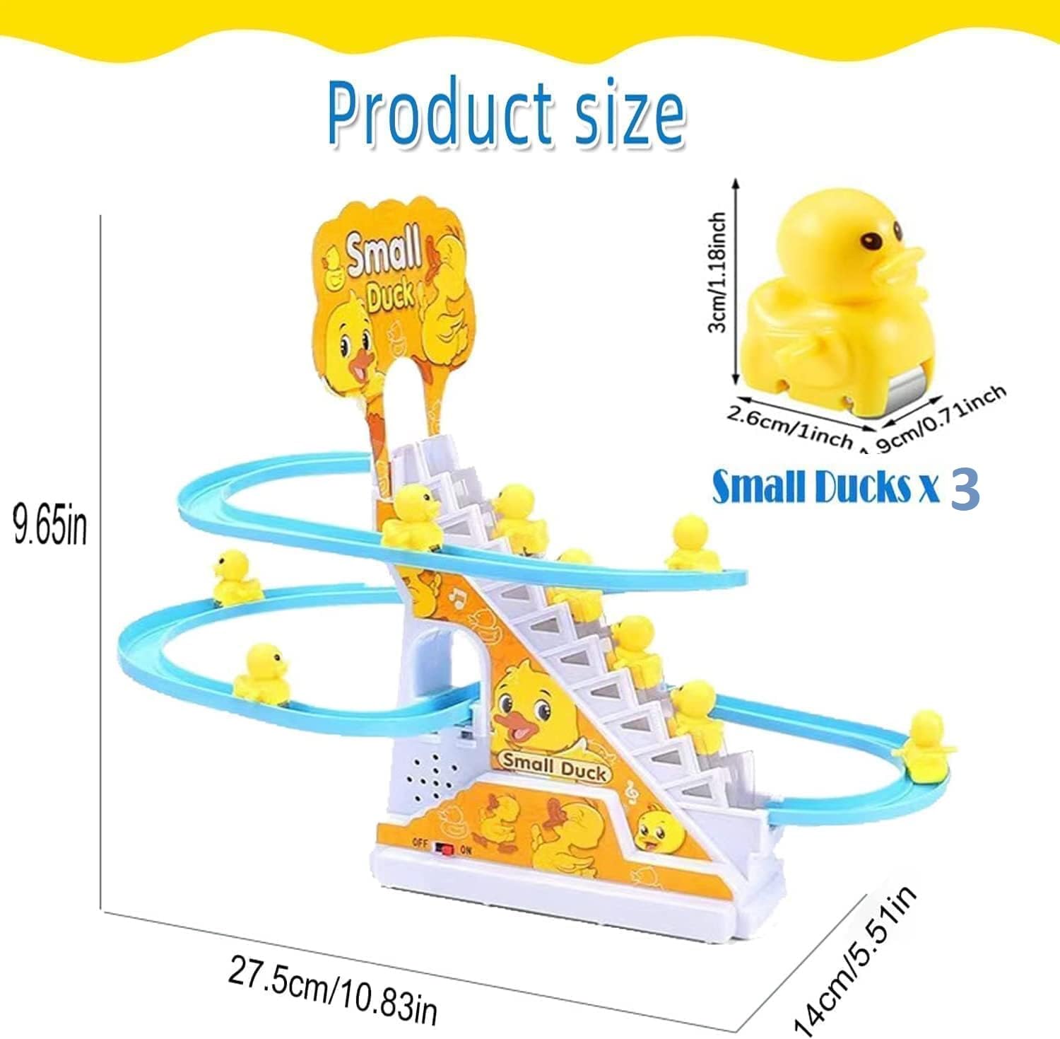 TEC TAVAKKAL Slide Toy Race Duck Track Set, Funny Automatic Stair-Climbing Ducklings Cartoon Roller Coaster Escalator Toy with Flashing Lights & Music TEC TAVAKKAL Slide Toy Race Duck Track Set, Funny Automatic Stair-Climbing Ducklings Cartoon Roller Coaster Escalator Toy with Flashing Lights & Music