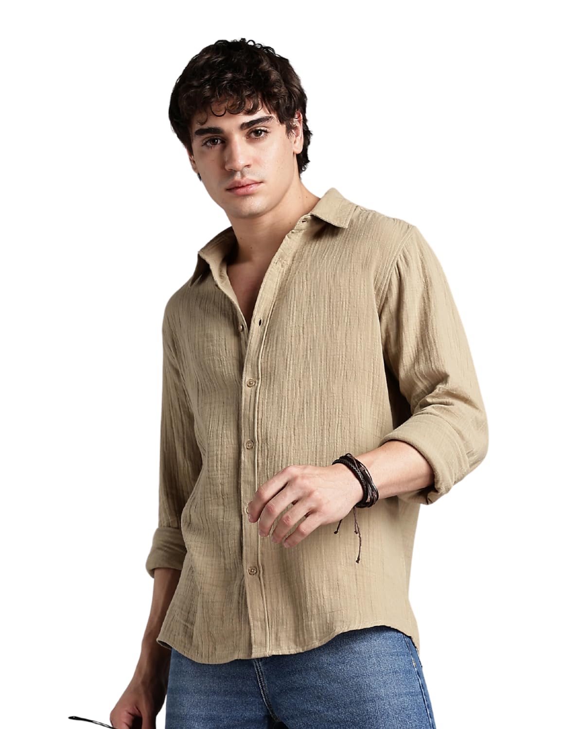 FYLTR Men’s Solid Casual Shirt with Patch Pocket with Spread Collar- 100% Cotton | Regular Fit | Full Sleeves | Soft & Comfortable | Summer Shirts for Men