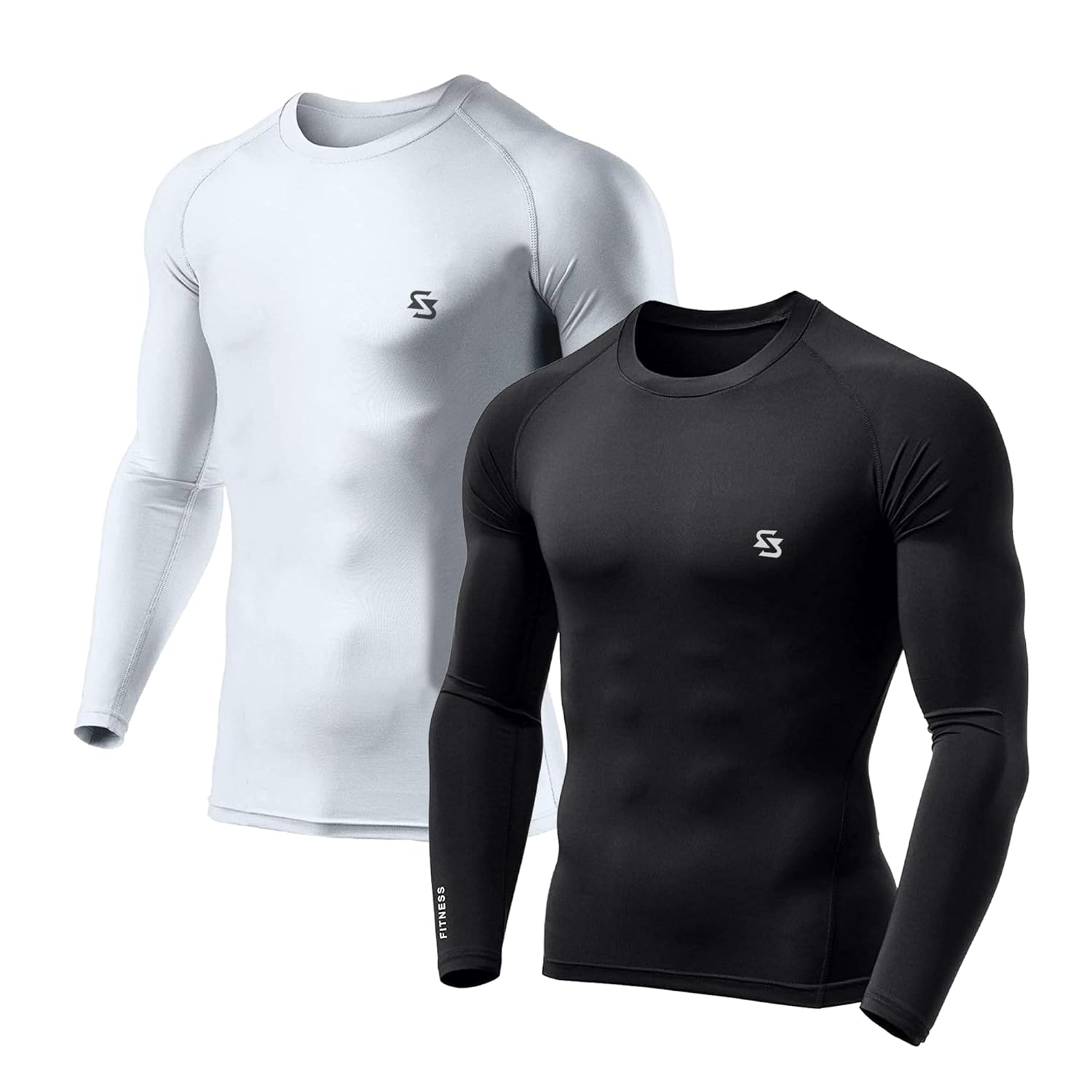 Sportinger 1 or 3 Pack Men’s Cool Dry Short Sleeve Compression Shirts, Sports Baselayer T-Shirts Tops, Athletic Workout Shirt