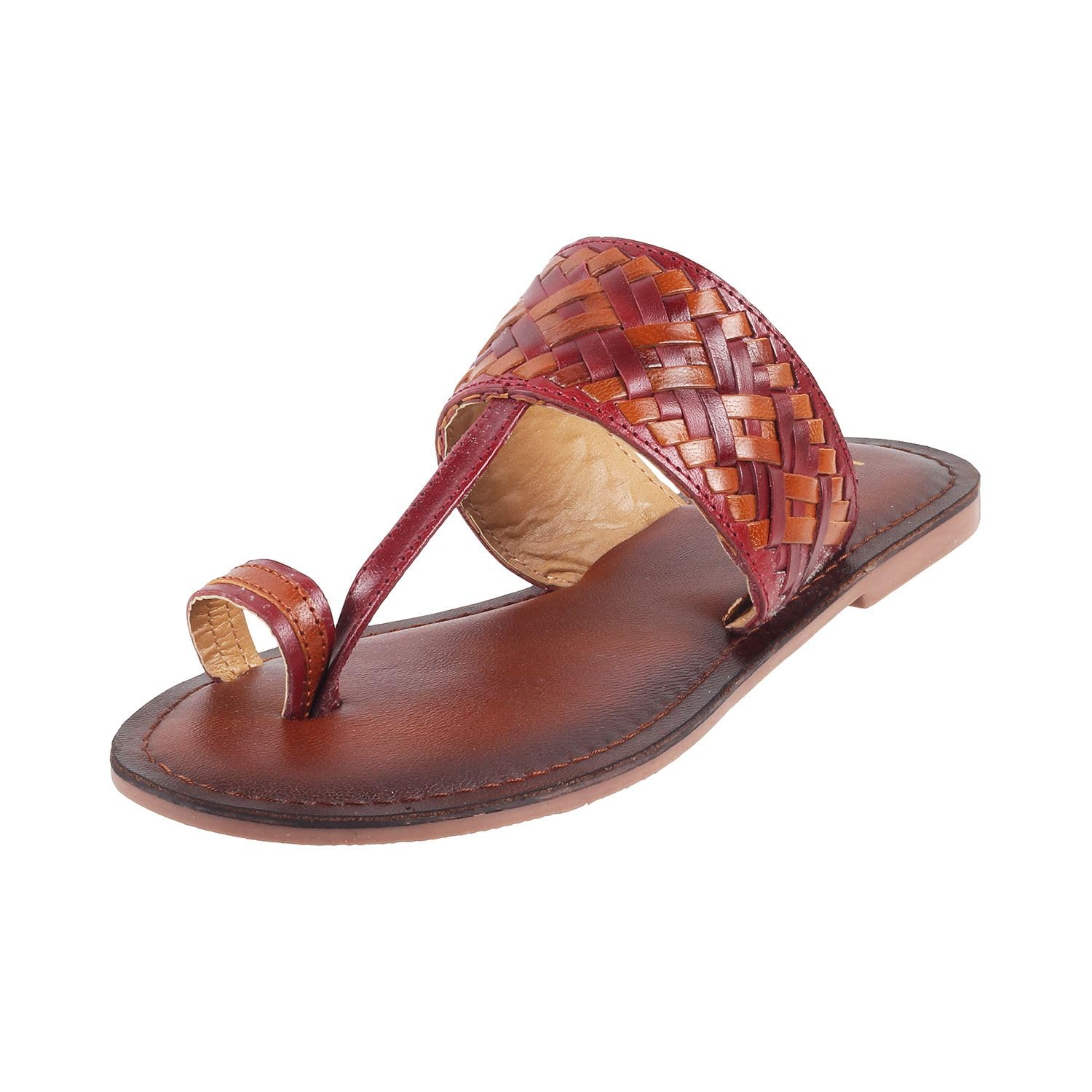 Mochi Women Kolhapuri Leather Chappal