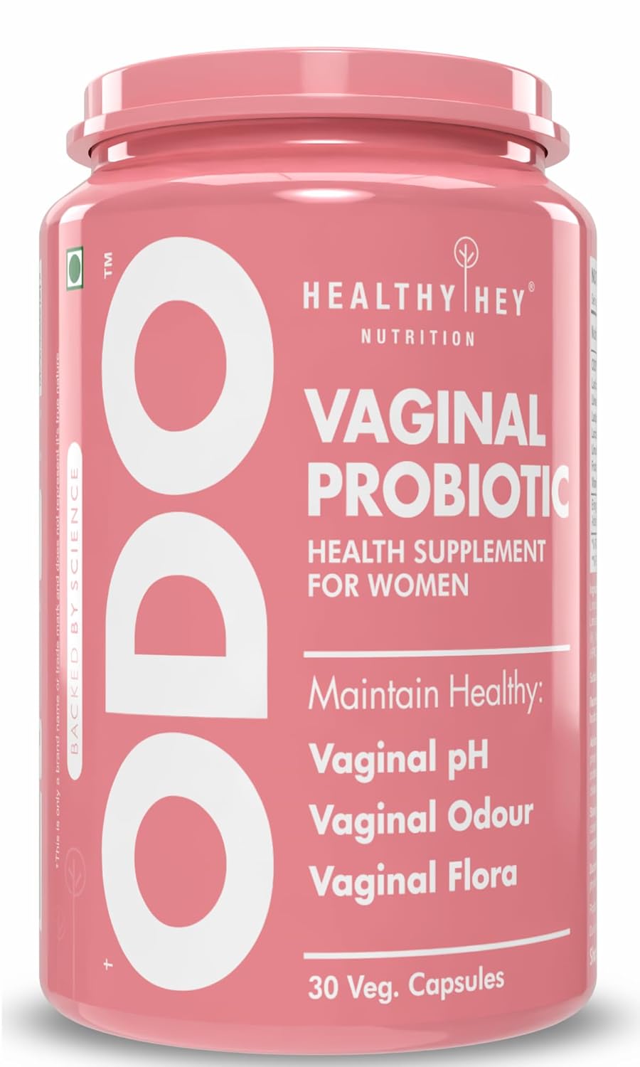 HealthyHey Nutrition ODO Vaginal Probiotics for Women pH Balance with Prebiotics & Lactobacillus Probiotic Blend – Vaginal Health Supplement – PromoteVaginal Odor & Vaginal Flora – 30 Veg Capsules