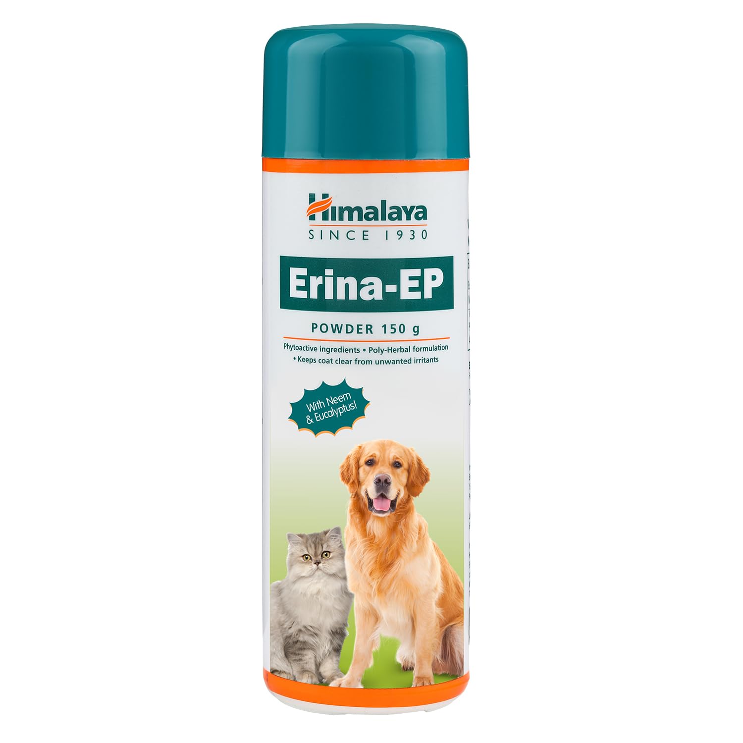 Himalaya Erina EP Powder for Dogs and Cats | Neem & Eucalyptus Formula | Controls Ticks & Fleas | Soothes Skin Irritation |150 g