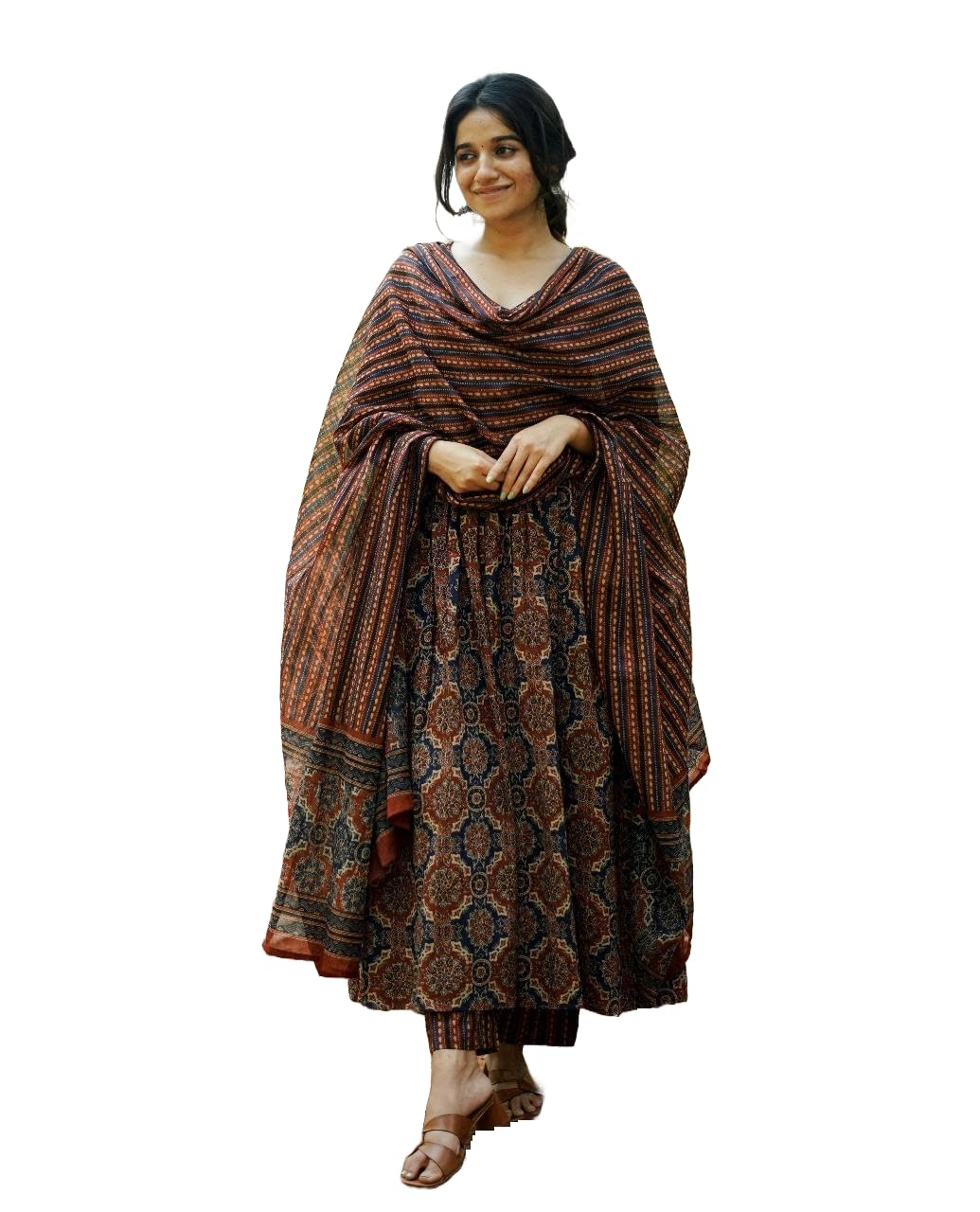 KLOSIA Women’s Viscose Printed Flared A-Line Kurta With Pant And Dupatta Suit Set | Kurta Set KLOSIA Women’s Viscose Printed Flared A-Line Kurta With Pant And Dupatta Suit Set | Kurta Set