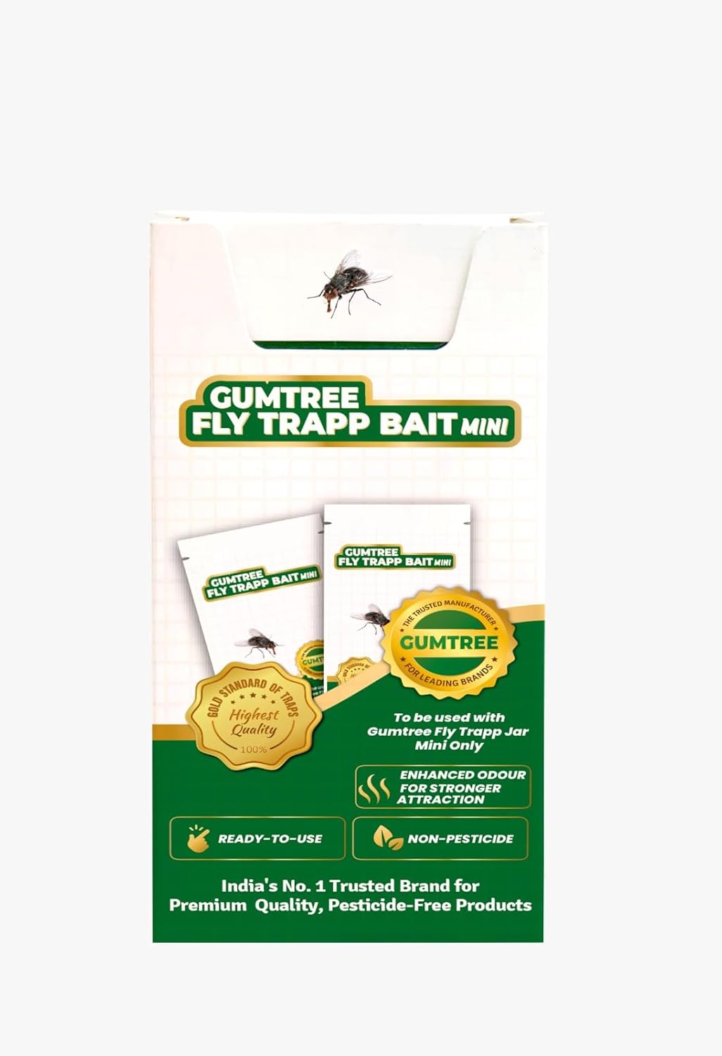 Gumtree Fly Trap Bait Mini Pack of 2 x 15g | Non-Toxic, Non-Pesticide Lure for Flies | Pet Safe | for Fly Jar Mini | Powerful Housefly Attractant | Indoor & Outdoor Use