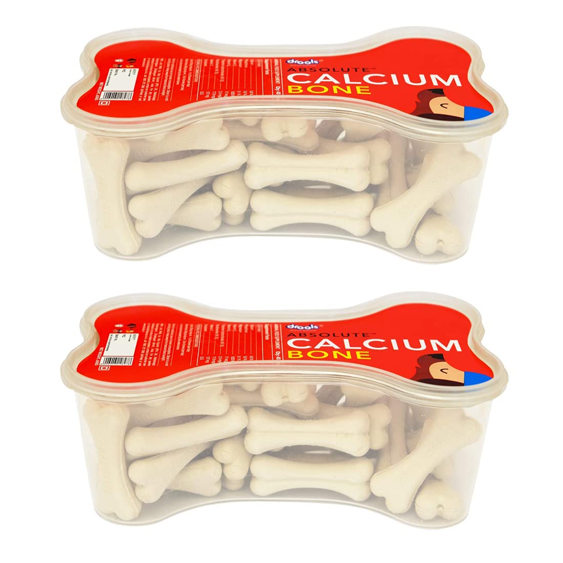 Drools Absolute Dog Supplement Treat Calcium Bone Jar – 40 Pieces (600G Pack), For All Life Stages
