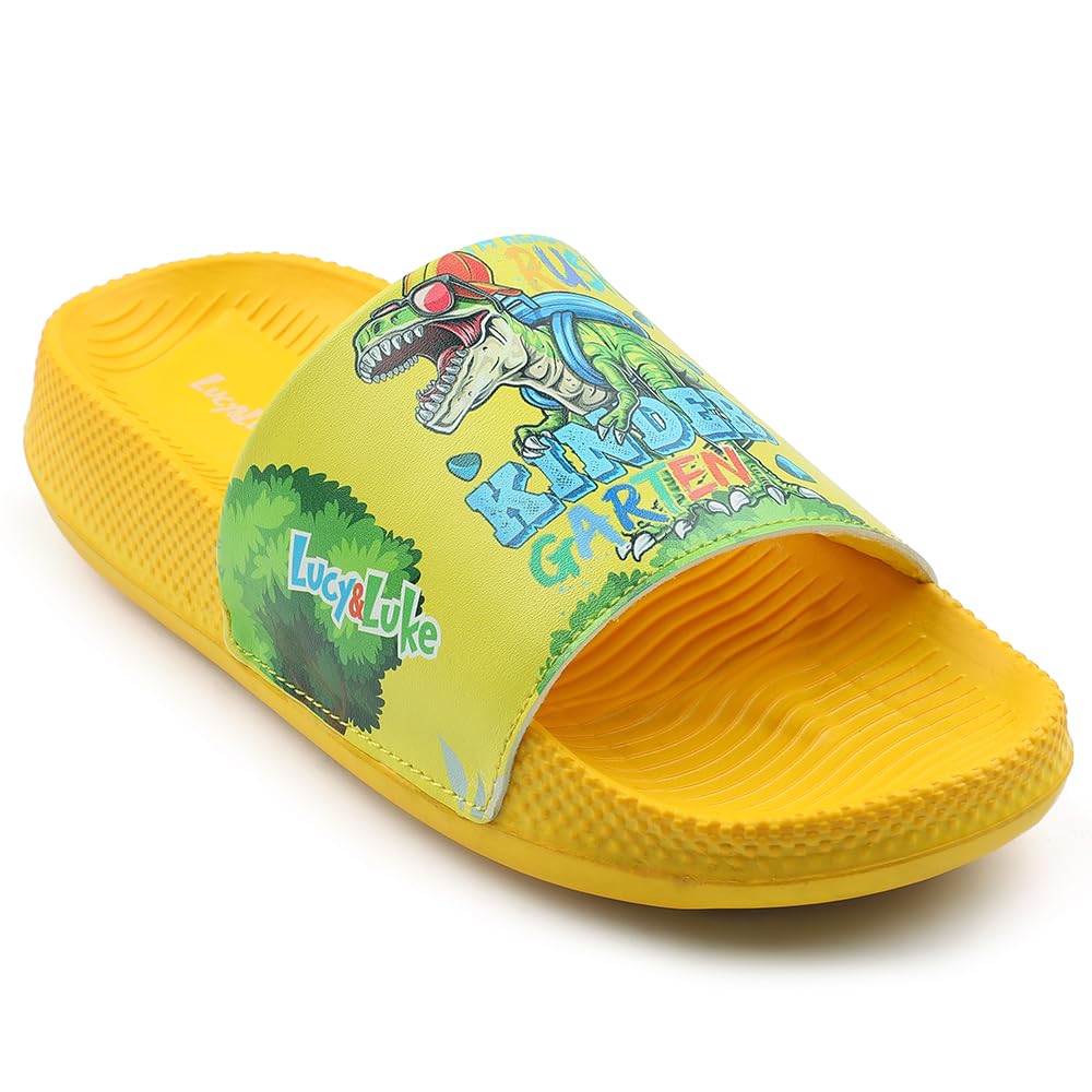 Liberty Lucy & Luke CONNER-2E Casual Printed Slides Slipper For Kids With EVA Sole | Comfortable PU Outsole | Cushioned Footbed | Lightweight Latest and Trendy Design | Stylish Footwear
