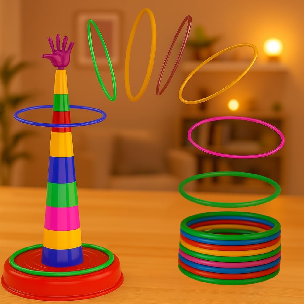 Toy Imagine™ 2 in 1 Ring Toss Game for Kids – Fun Indoor Outdoor Toy for Boys & Girls Age 2-5 | Colour Recognition, Brain Development, Birthday Gift, Educational Toy for 3+ Year Old Toy Imagine™ 2 in 1 Ring Toss Game for Kids – Fun Indoor Outdoor Toy for Boys & Girls Age 2-5 | Colour Recognition, Brain Development, Birthday Gift, Educational Toy for 3+ Year Old