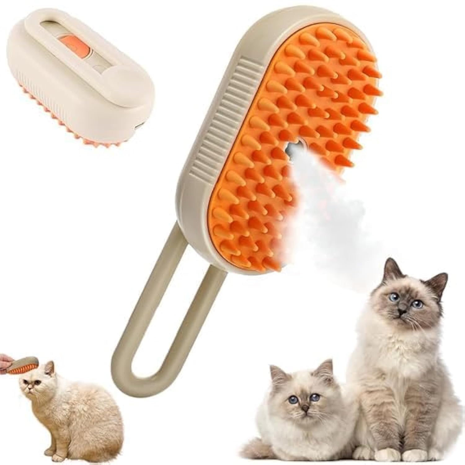 AVNISH Pet Steam Brush for Dog Cat 3 in 1 Pet Hair Removal Comb for Dogs Silicone Massage Comb For Shedding Multifunctional Water Brush Spa for Dogs USB Rechargeable Steamy Handle Cat Brush for Pet