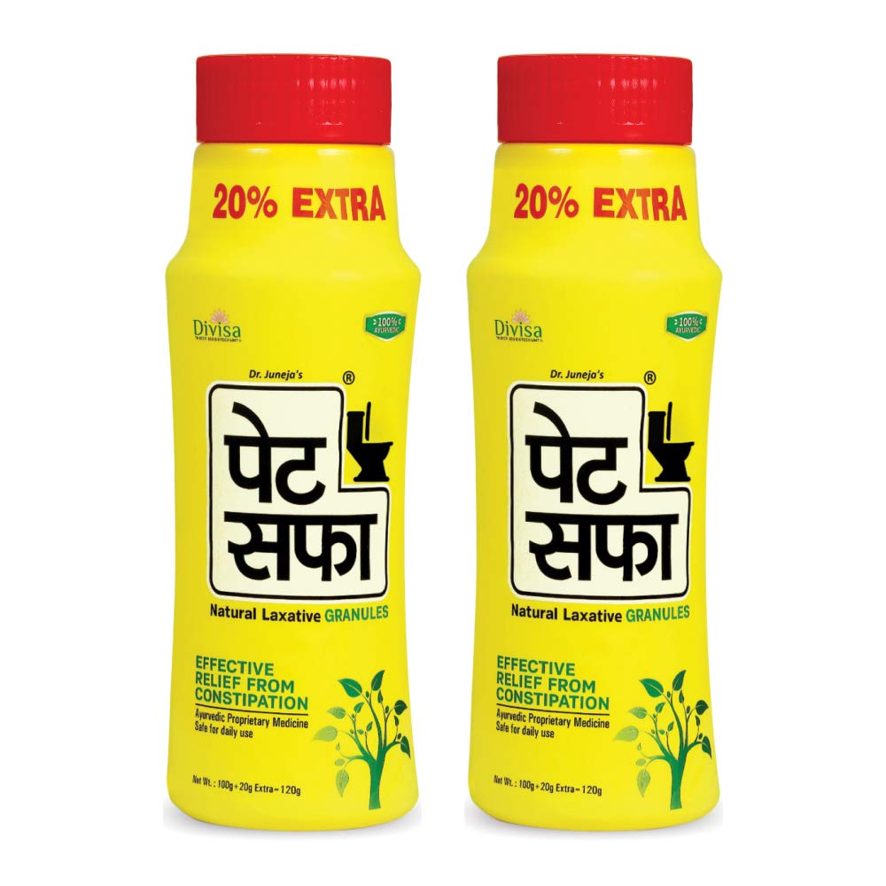 Pet Saffa Granules | Natural Laxative | Constipation Relief | Relief from disgetive problems like Acidity, Gas & Bloating – 120 Gram (Pack Of 2)
