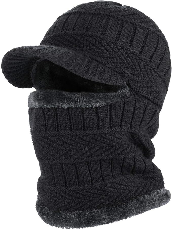 OTIPORTER Cap for Men Women Winter Knitted Balaclava Hat Warm Cycling Face Covering Winter Warmer Knit Hat Neck Gaiter for Adults Multicolour OTIPORTER Cap for Men Women Winter Knitted Balaclava Hat Warm Cycling Face Covering Winter Warmer Knit Hat Neck Gaiter for Adults Multicolour