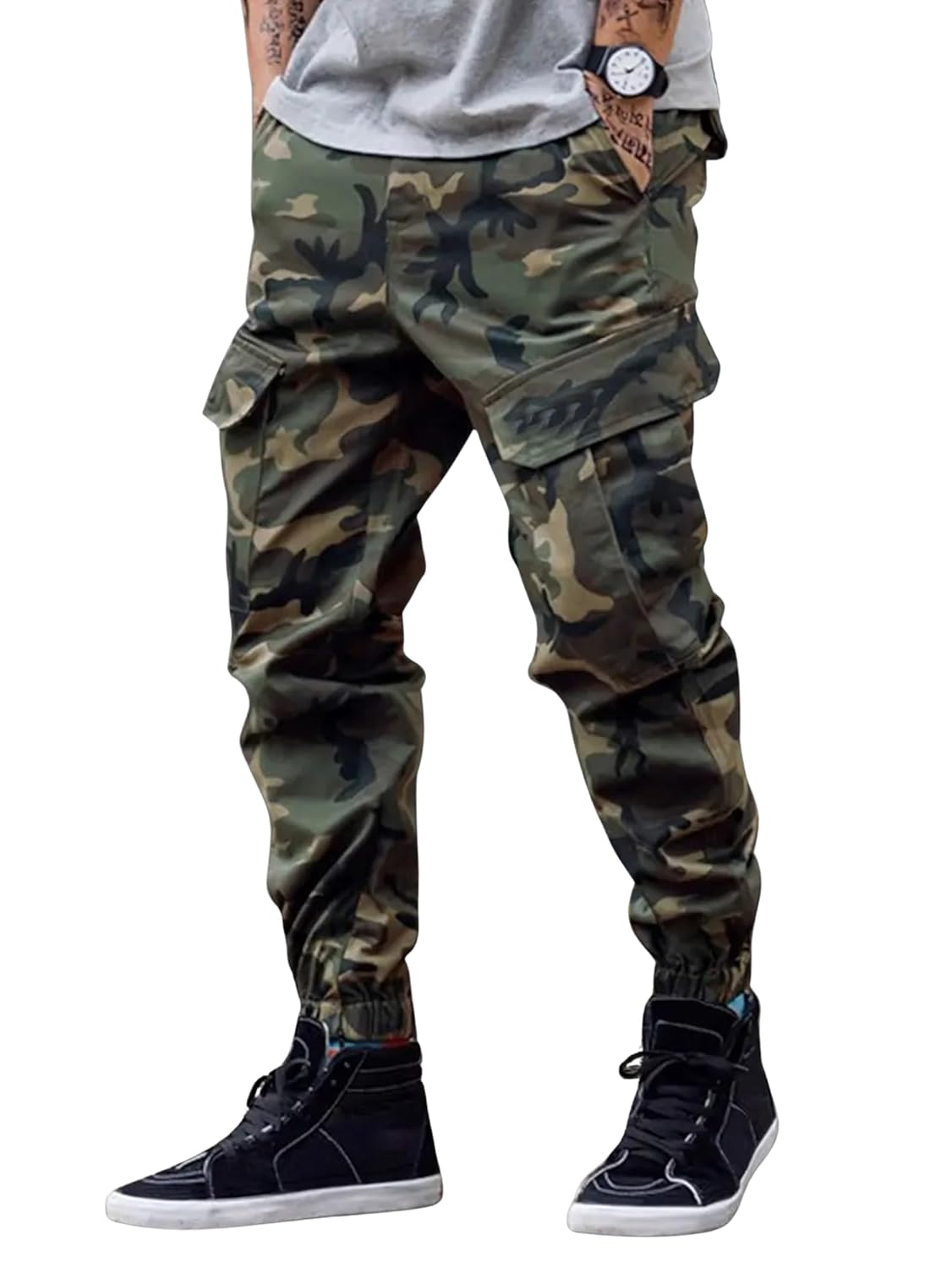 Lymio Men’s Regular Fit Low Rise Cargo || Cotton Cargo Pants|| (Army-Cargo-03-04)