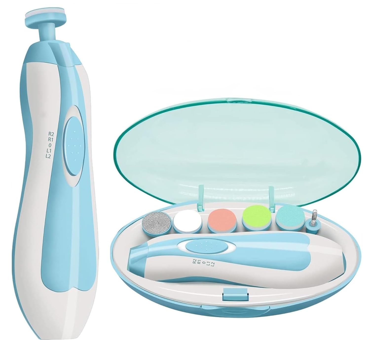 Electric Nail Trimmer For Baby, Baby Nail Trimmer, Baby Nail Cutter, Nail Trimmer For New Born Baby, Kids Nail Cutter With Light (Multi Colour), 1 Set