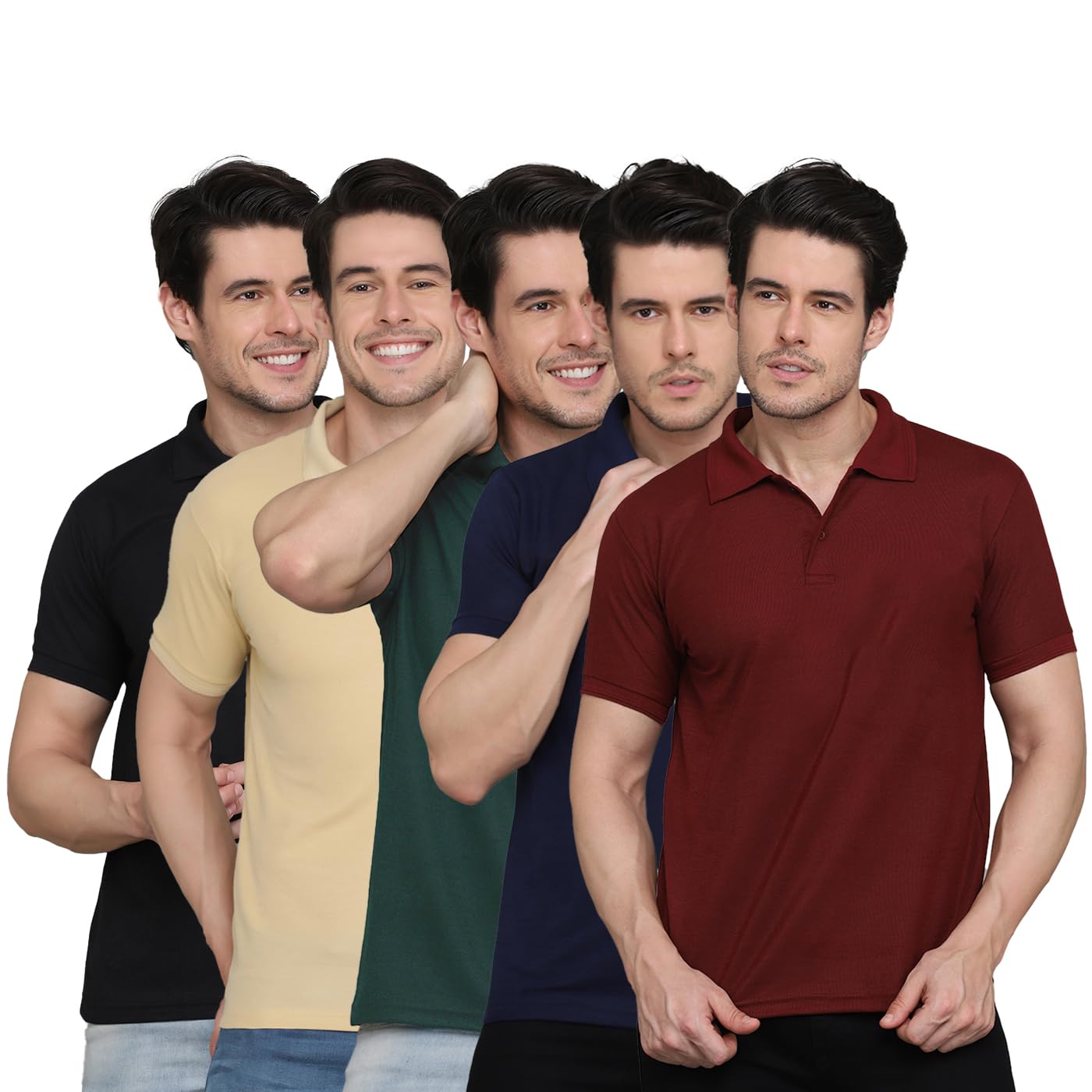 INKKR Men’s Polo Neck T-Shirt Combo INKKR Men’s Polo Neck T-Shirt Combo