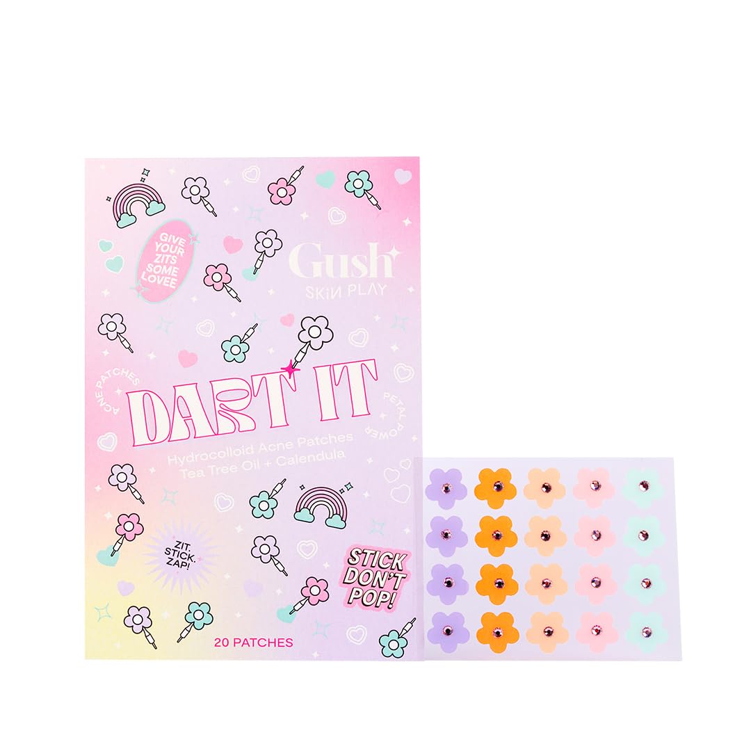 Gush Beauty Acne Pimple Patch | 20 Hydrocolloid Patches with Tea Tree Oil | Reduces Acne Pimples Excess Oil Overnight | For All Skin Types (Mini Flower (5 Color))