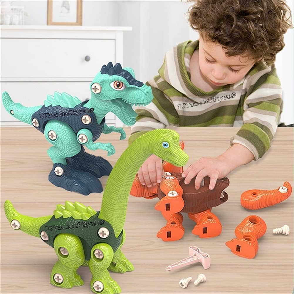 Umadiya® Branded Take Apart Dinosaur Toys, Pack of 3 Dinosaurs with Screwdrivers, Dino Kids Building Learning Toys, STEM Toy for Boys and Girls, 3 4 5 6 7 8 Year Old Boys and Girls (Dino-3) Umadiya® Branded Take Apart Dinosaur Toys, Pack of 3 Dinosaurs with Screwdrivers, Dino Kids Building Learning Toys, STEM Toy for Boys and Girls, 3 4 5 6 7 8 Year Old Boys and Girls (Dino-3)