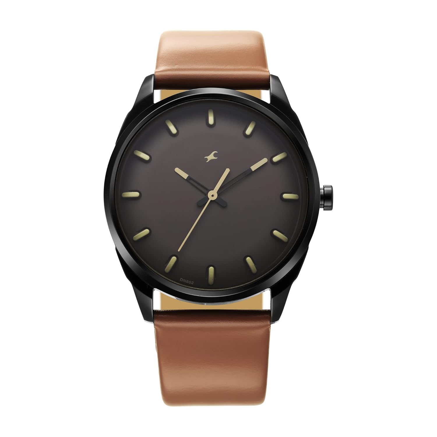 Fastrack Men After Dark Quartz Analog Grey Dial Brown Leather Strap Watch for Guys – NT3273NL03
