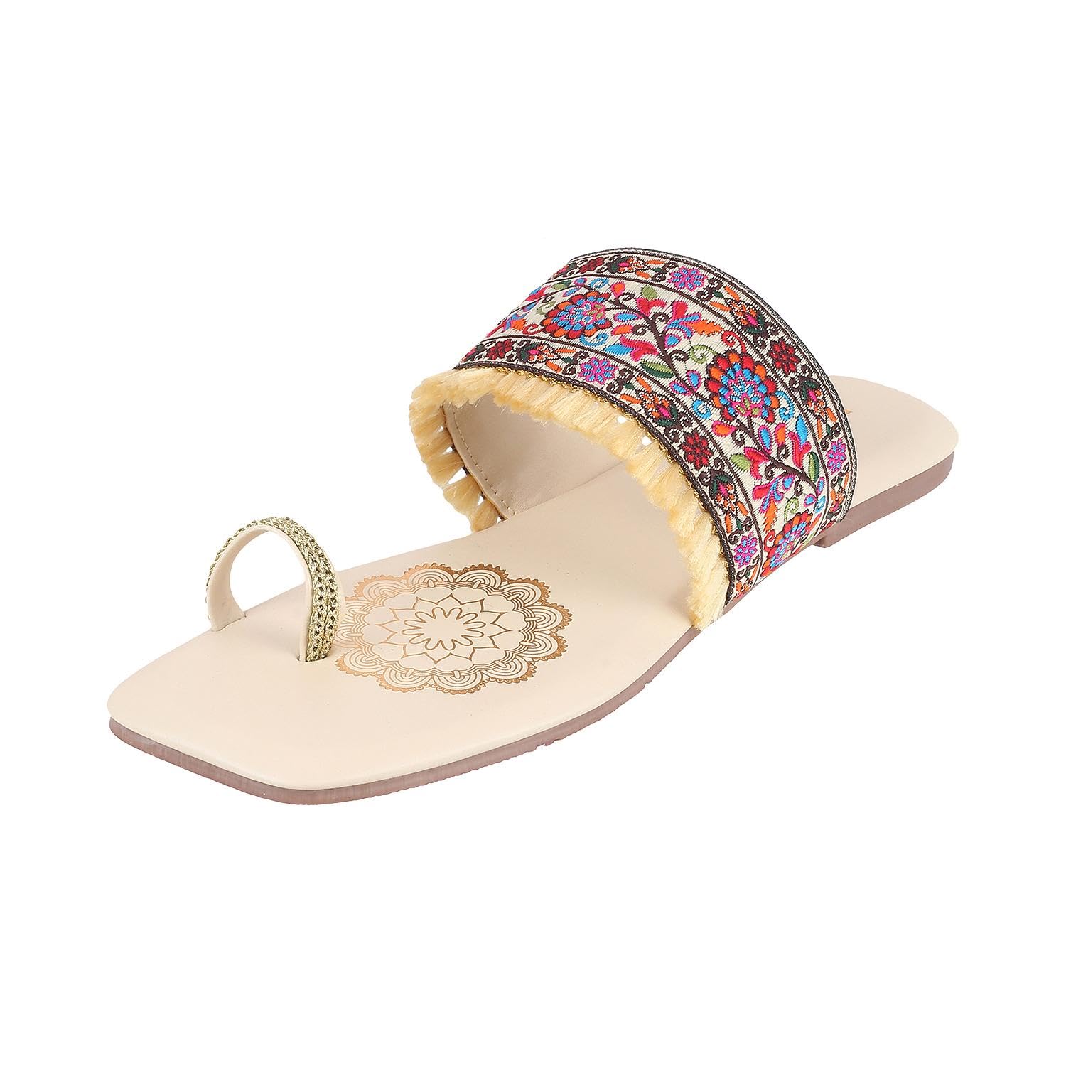 Mochi Women Synthetic Leather Ethnic Chappal