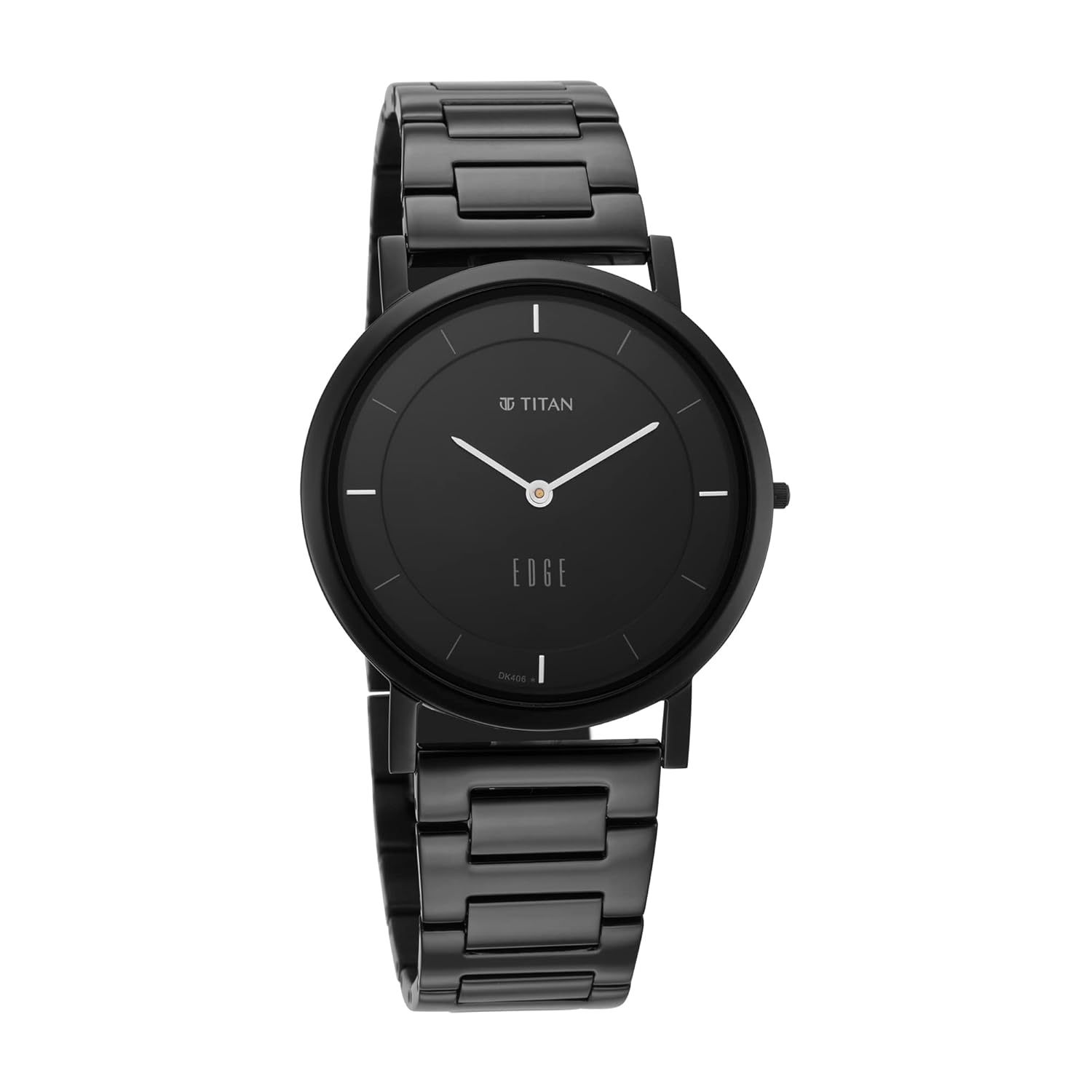 EDGE Titan Men Black Quartz Analog Dial Stainless Steel Strap Watch- NT1595NM01
