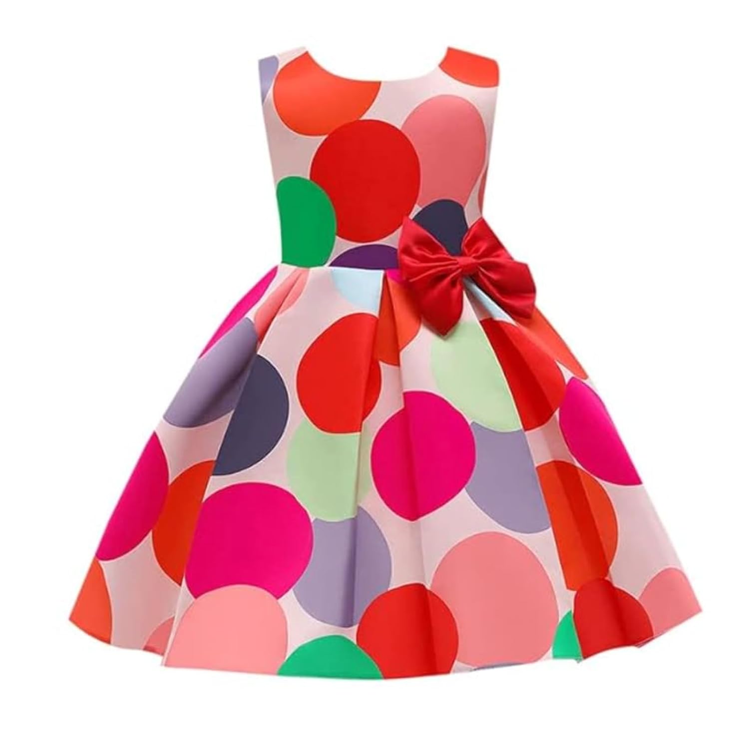 Niren Enterprise Baby Girl Frock Polka Printed Ishq Frock for Kids Girl 1 to 7 Years