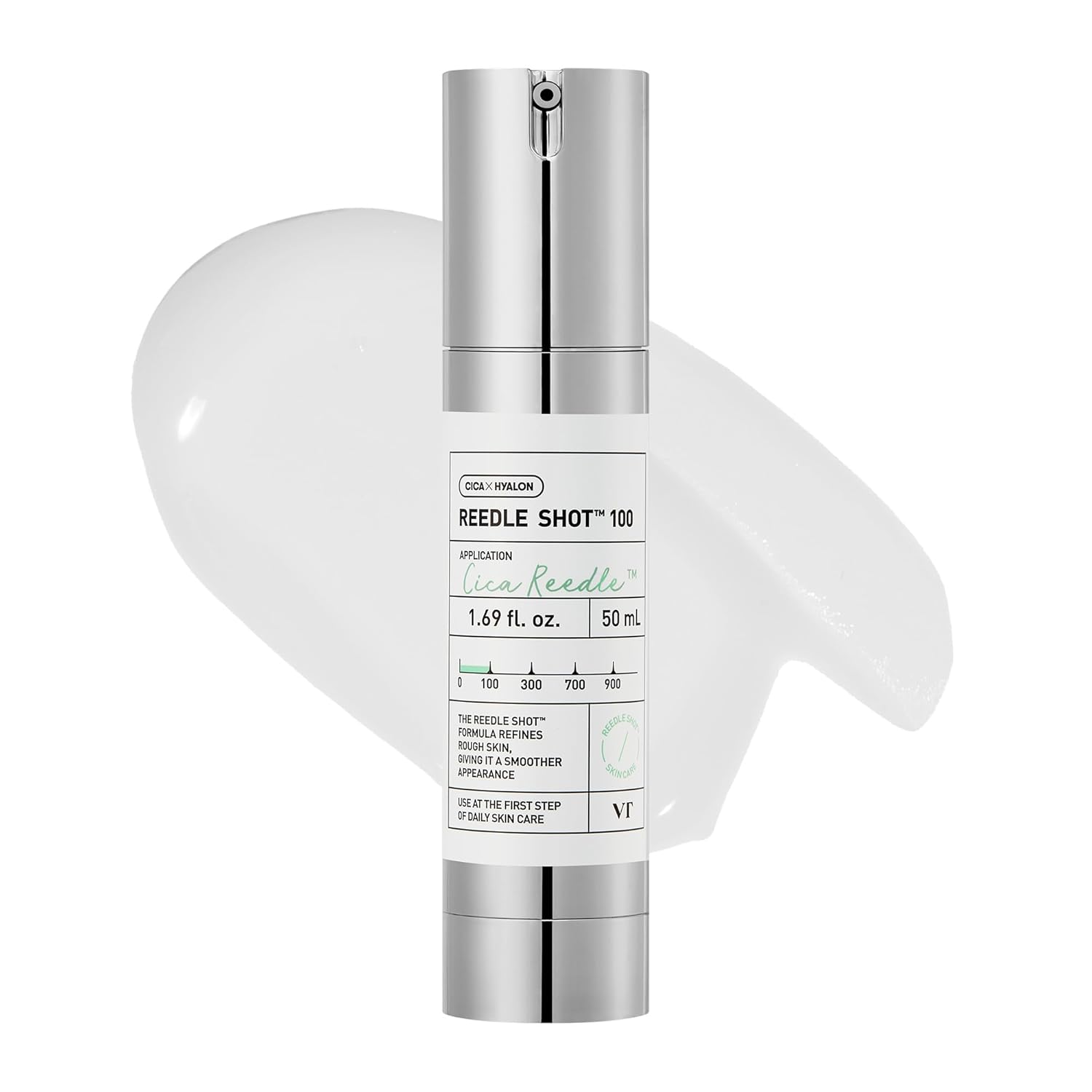 VT COSMETICS CICA Reedle Shot 100 Essence, Daily Face Essence, Centella Complex, Hyaluronic Acid, Green Propolis Extract for All Skin Types 1.69Fl Oz (50ml)