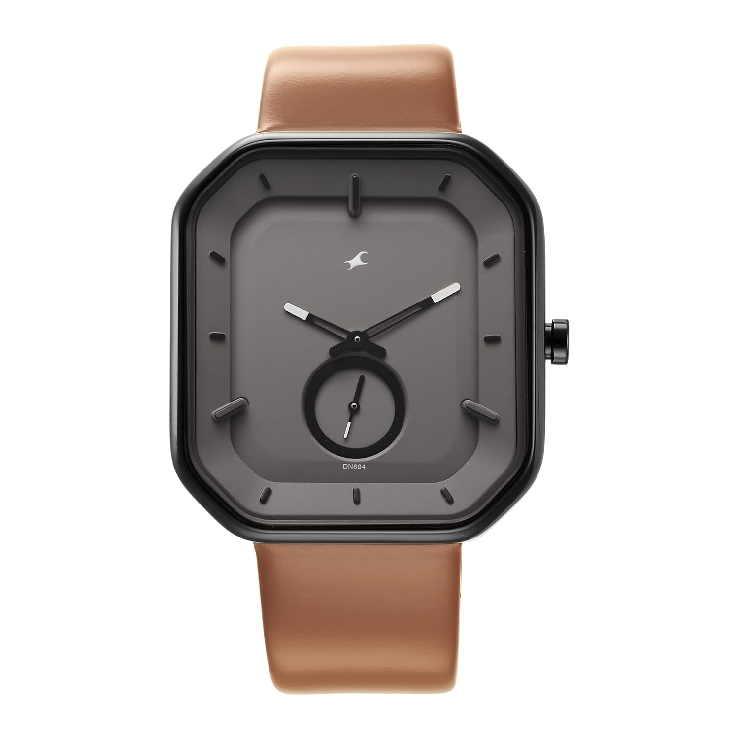Fastrack Men After Dark Quartz Analog Grey Dial Brown Leather Strap Watch for Guys – NT3272NL02