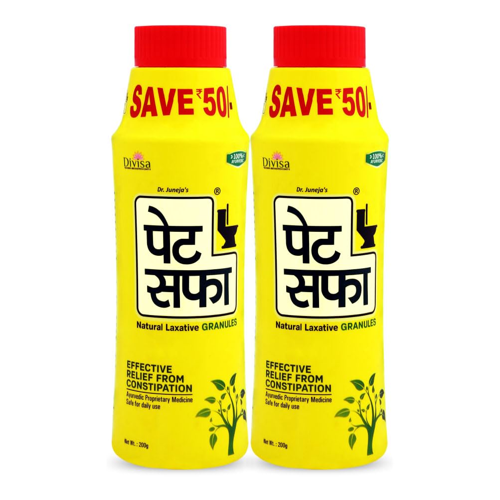 Pet Saffa Granules | Natural Laxative | Constipation Relief | Relief from disgetive problems like Acidity, Gas & Bloating – 200g (Pack of 2)