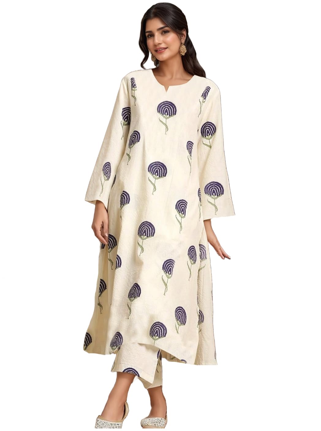 ANNI DESIGNER Women Rayon Viscose Regular Fit Printed Straight Kurta with Pant ANNI DESIGNER Women Rayon Viscose Regular Fit Printed Straight Kurta with Pant