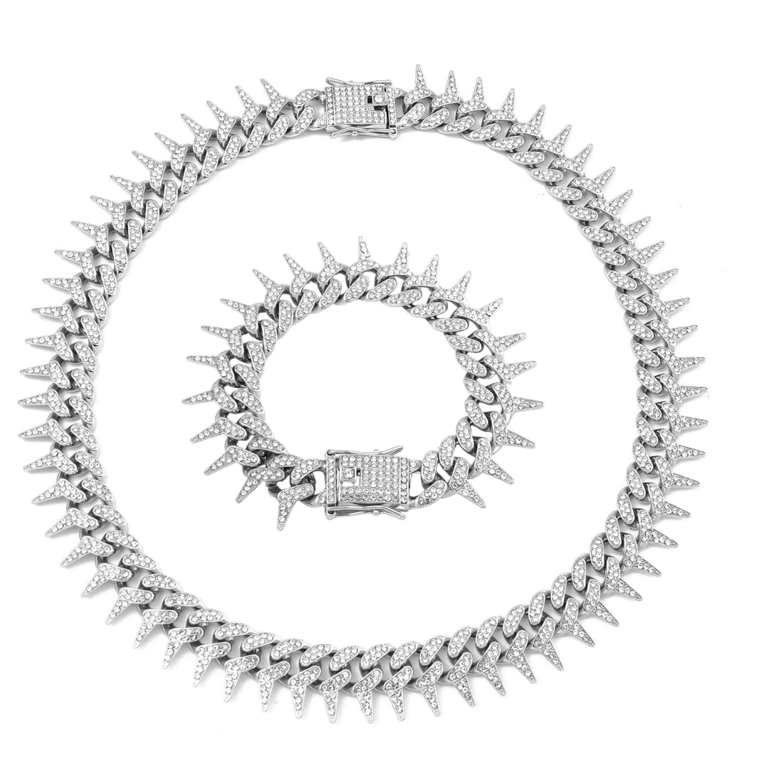 Salty Alpha Anti Tarnish Gothic Thorns Pendant Jewellery Set for Men | Stylish Necklace & Bracelet Gift Box | Minimal Jewelry Accessories for Boys | Ideal for Gifting Salty Alpha Anti Tarnish Gothic Thorns Pendant Jewellery Set for Men | Stylish Necklace & Bracelet Gift Box | Minimal Jewelry Accessories for Boys | Ideal for Gifting