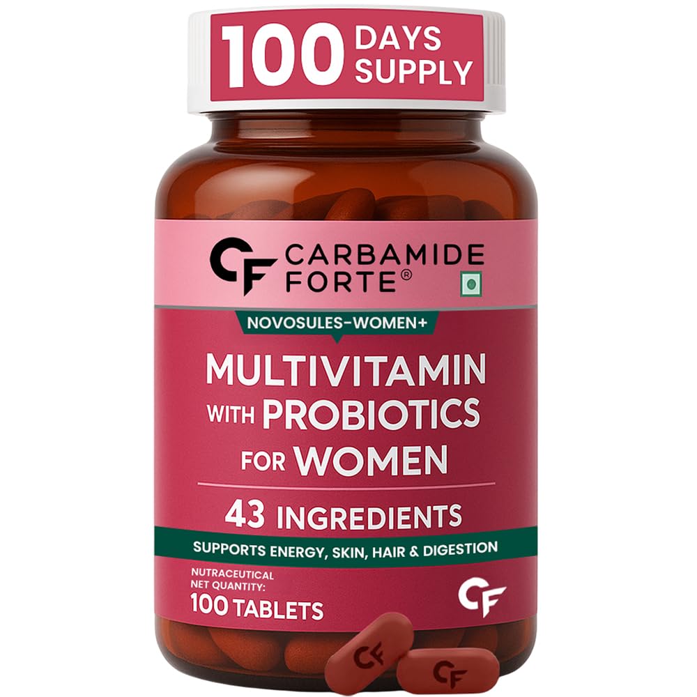 Carbamide Forte Multivitamin Tablets for Women | Multi Vitamin Women’s Wellness | Complete Multivitamin for Women with 43 Ingredients | Women Multivitamin Tablets for Energy & Health-100 Veg Tablets