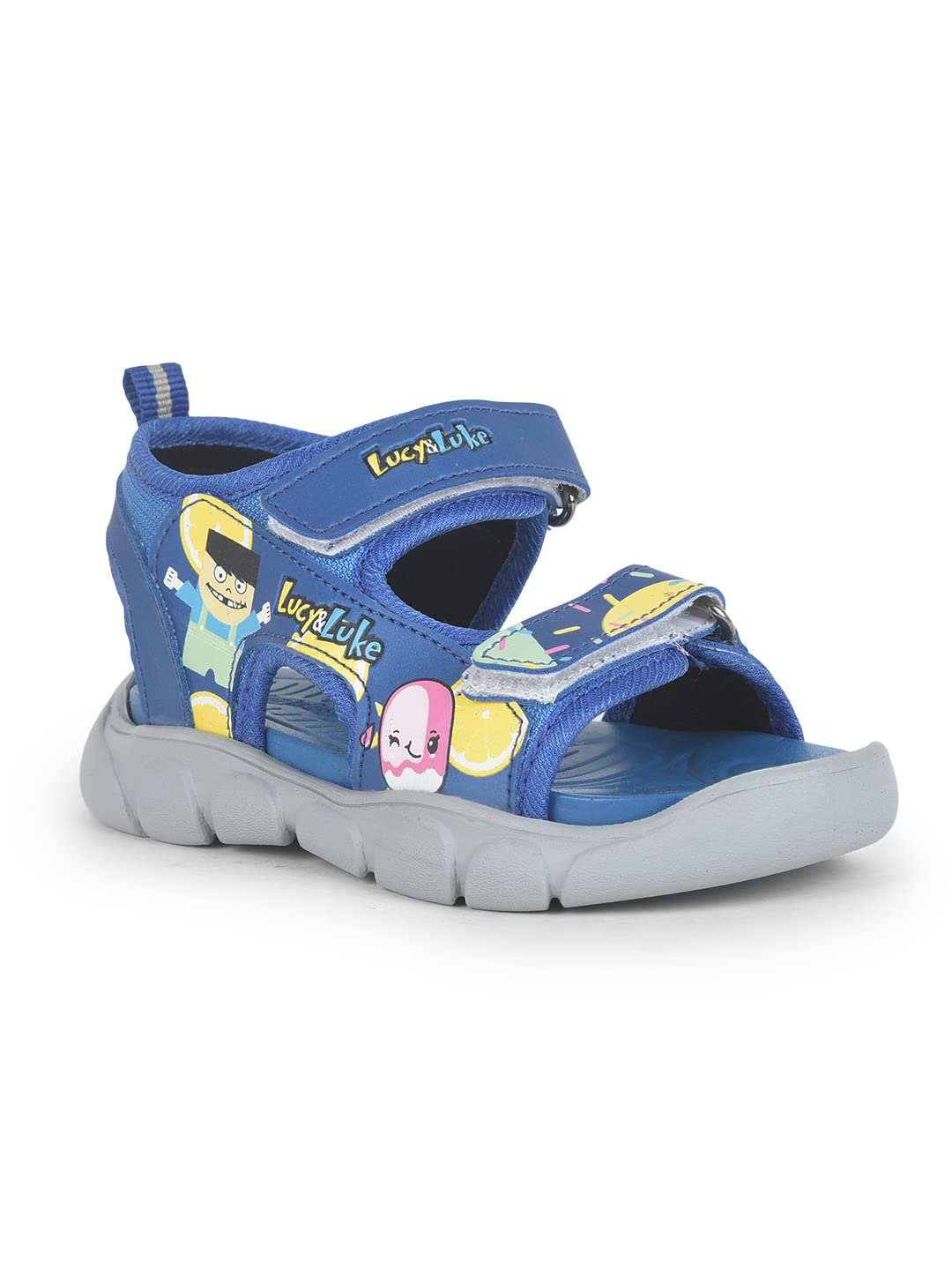 Liberty Lucy & Luke FLYNN-42 Casual Velcro Sandal For Kids – Pink, Royal Blue & Sea Green | Comfortable and Cushioned Footbed | Durable Summer Footwear for Outdoor | Ideal for Everyday Wear