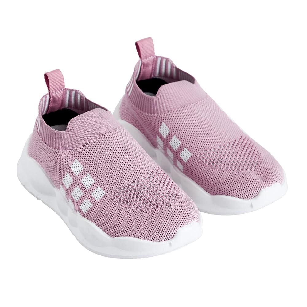 Hopscotch Girls Pink Knit Textured Slip-On Shoes Hopscotch Girls Pink Knit Textured Slip-On Shoes