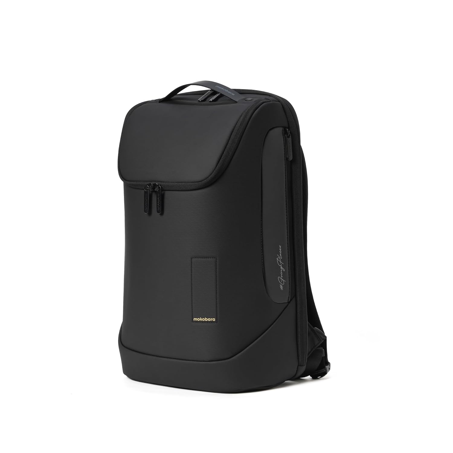 MOKOBARA Transit Backpack | Fits Laptop Up To 16 Inch, 30L Capacity, Water-Resistant Polyester, Vegan Leather Trims | Black,Money Moves – 2.0