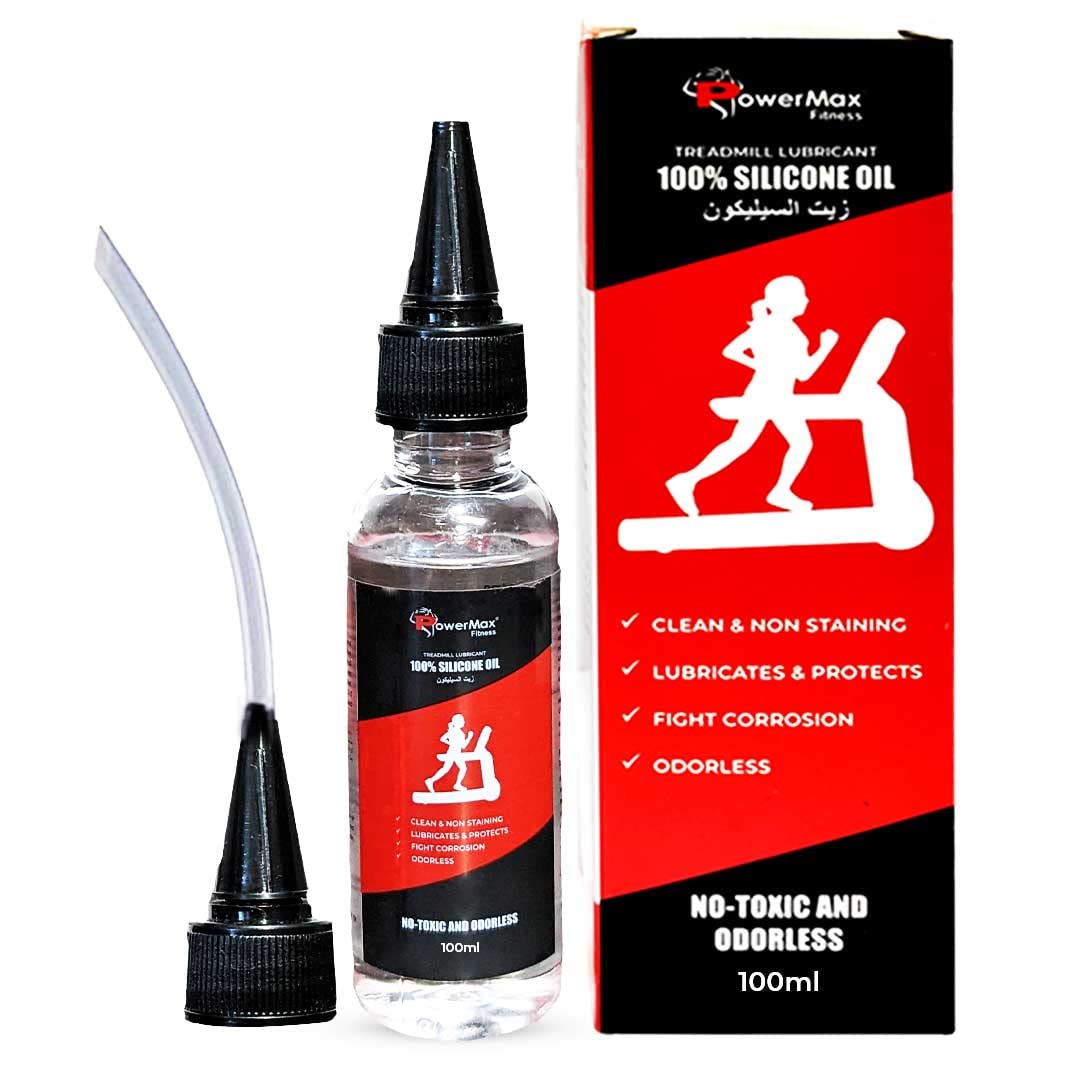 PowerMax Fitness Multi-Purpose PMS-100 (100ml Silicone Oil Bottle) 100% Pure Silicone Treadmill Belt Lubricant, Full Belt Width Lubrication, No Odor & No Propellants, Nozzle Cap for Easy Application PowerMax Fitness Multi-Purpose PMS-100 (100ml Silicone Oil Bottle) 100% Pure Silicone Treadmill Belt Lubricant, Full Belt Width Lubrication, No Odor & No Propellants, Nozzle Cap for Easy Application