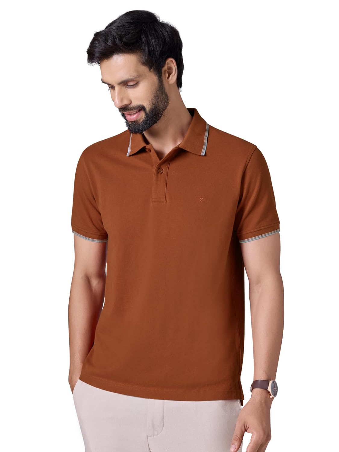 XYXX Accent Men’s Solid Cotton Polo T Shirt | Collar Tshirts | Half Sleeves | Solid-Slim Fit