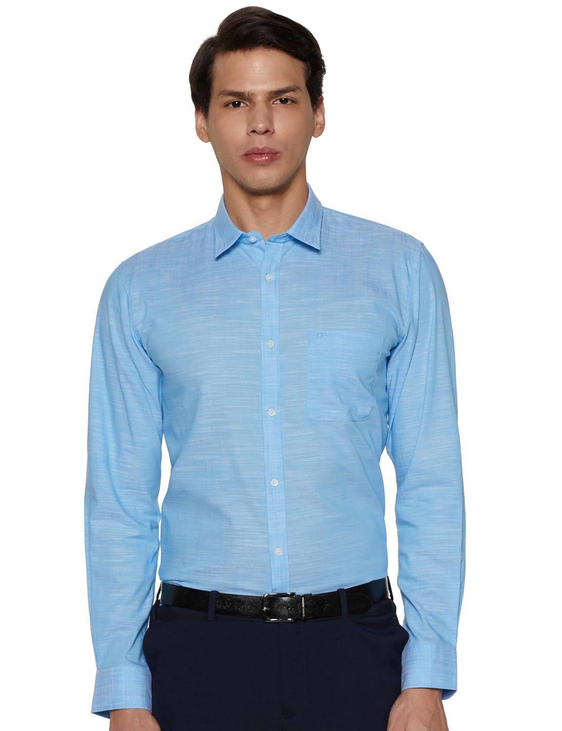 Peter England Men’s Slim Fit Full Sleeve 100% Cotton Slub Casual Everyday Shirt