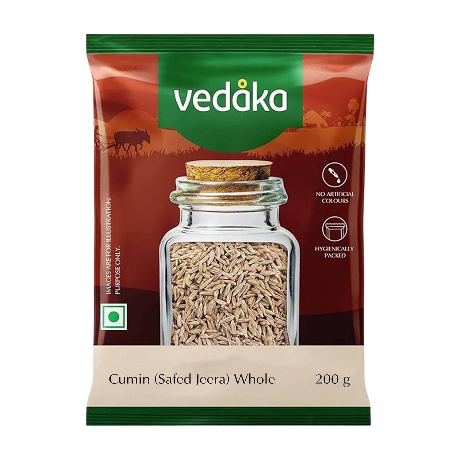 Amazon Brand – Vedaka Whole Jeera (Cumin), 200g