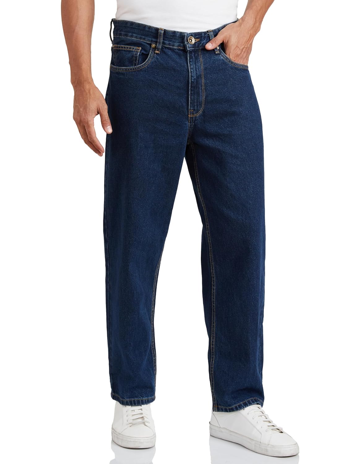 Amazon Brand – Symbol Men’s Baggy Fit Cotton Jeans | Mid Rise | Loose & Relaxed | Oversized Jeans Pant Amazon Brand – Symbol Men’s Baggy Fit Cotton Jeans | Mid Rise | Loose & Relaxed | Oversized Jeans Pant