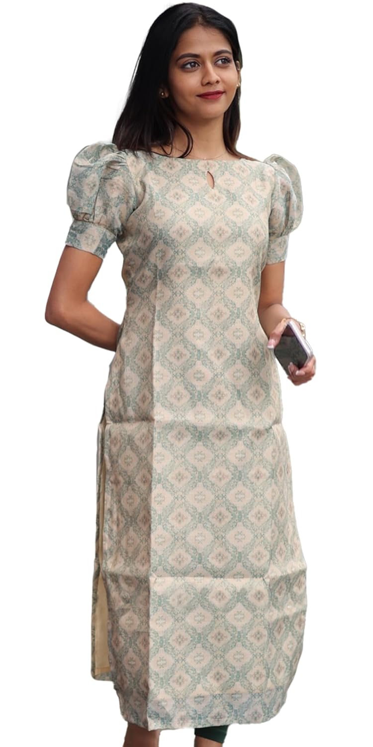 Sun Fashion And Lifestyle Women’s Chanderi Stitched Printed Kurti