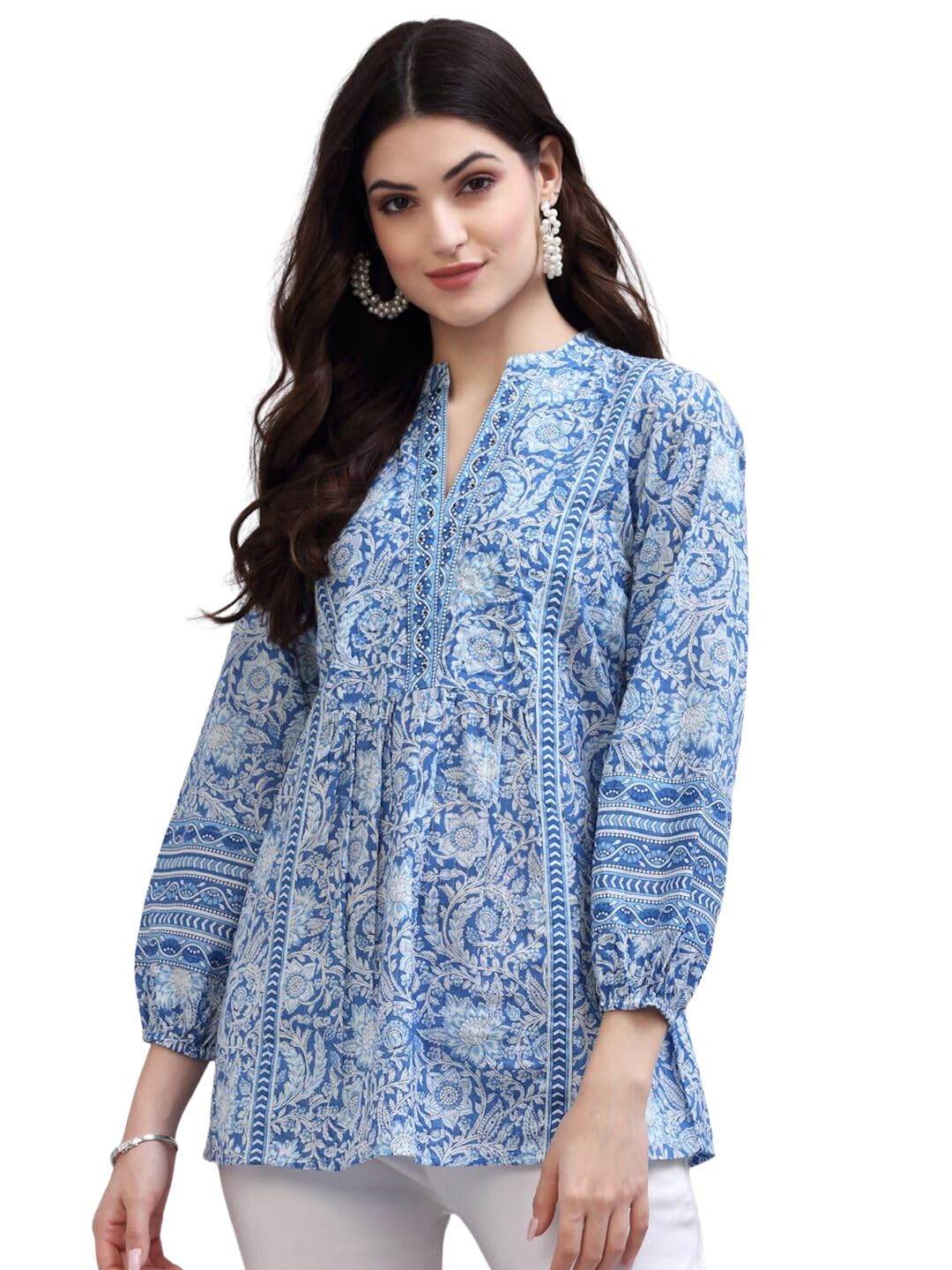 rytras Women’s Floral Printed Cotton Regular Fit Top rytras Women’s Floral Printed Cotton Regular Fit Top