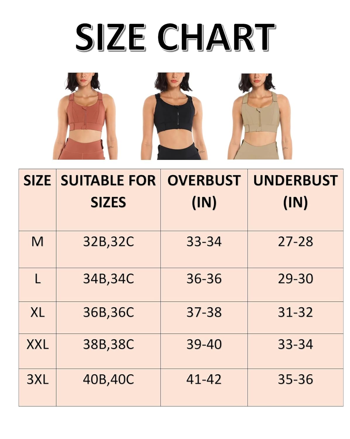 PLUMBURY Women’s Polyester Blend Padded Front Zip Plus Size Full Coverage High Support Velcro Adjustable Sports Bra For Workout Gym PLUMBURY Women’s Polyester Blend Padded Front Zip Plus Size Full Coverage High Support Velcro Adjustable Sports Bra For Workout Gym