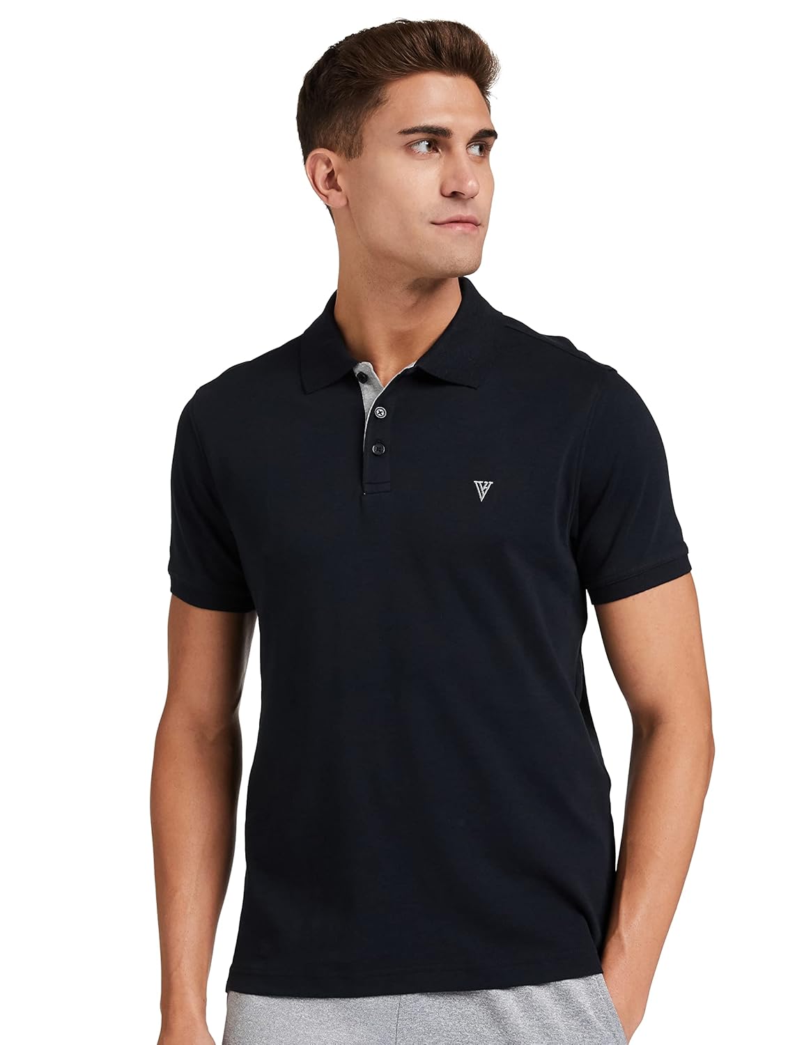 Van Heusen Men’s Cotton Regular Fit Athleisure Ultra Soft Polo T-Shirt – Short Sleeve, Textured