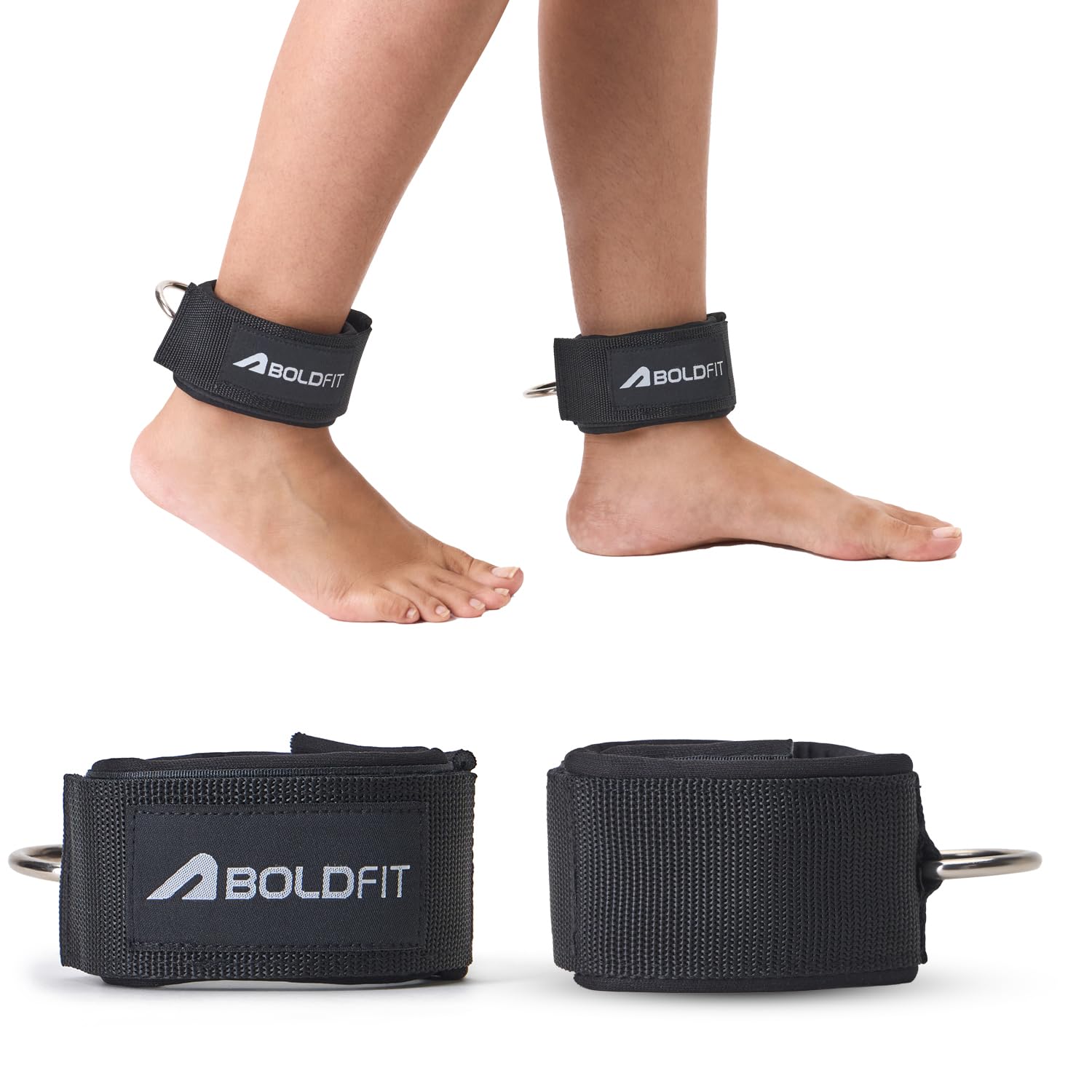 Boldfit Ankle Straps For Gym With Metal D-rings Unisex Ankle Strap For Cable Machine Exercise Padded Ankle Bands For Leg Extensions, Kickback Ankle Gym Accessories For Men Workout Neoprene 1Pair Black Boldfit Ankle Straps For Gym With Metal D-rings Unisex Ankle Strap For Cable Machine Exercise Padded Ankle Bands For Leg Extensions, Kickback Ankle Gym Accessories For Men Workout Neoprene 1Pair Black