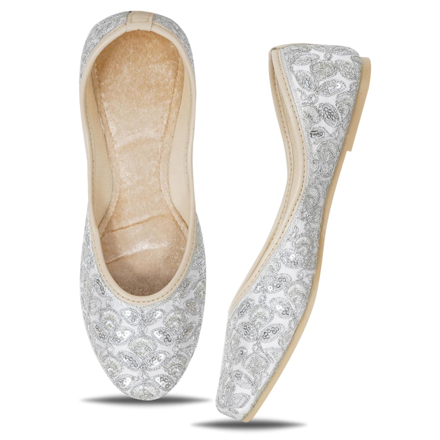 IndieStride Fashion Women Stylish Casual Fancy Embroidered Jutti Bellies Attractive Design Comfortable Sole Juti for Womens & Girl’s