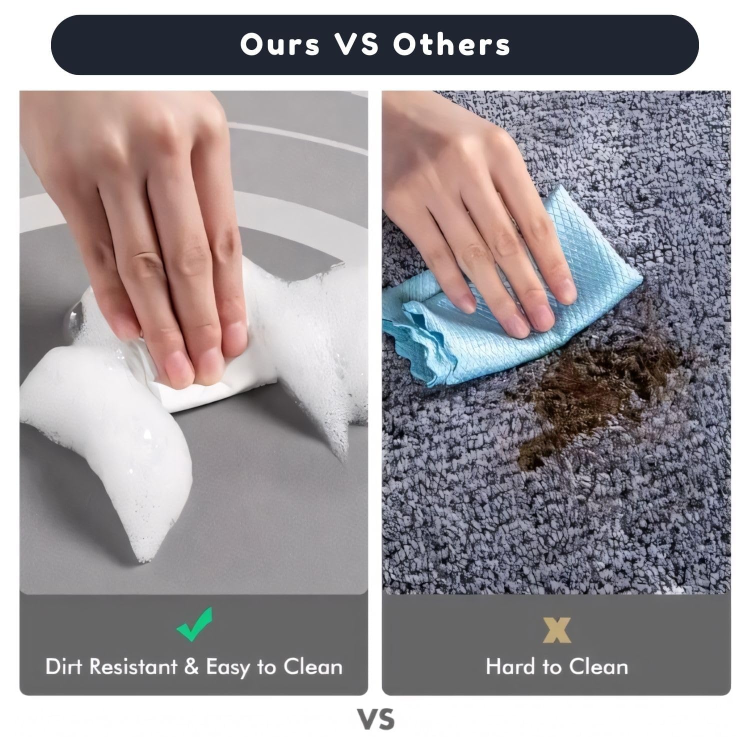 VERVENIX Doormat (Pack of 2) Quick-Dry Anti-Slip Bathroom Mat | Non-Slip Home Print Bathroom Mat | Water-Absorbing Rubber Doormat, for Home, Kitchen, Washroom, Office, Rectangular (Grey)